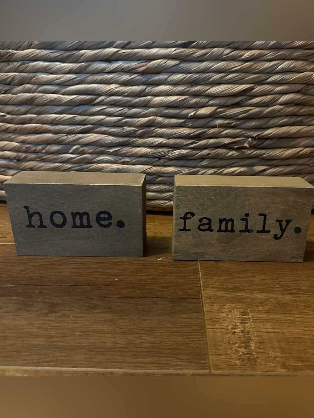 Rustic 'Home' and 'Family' Wooden Block Set - Unbranded